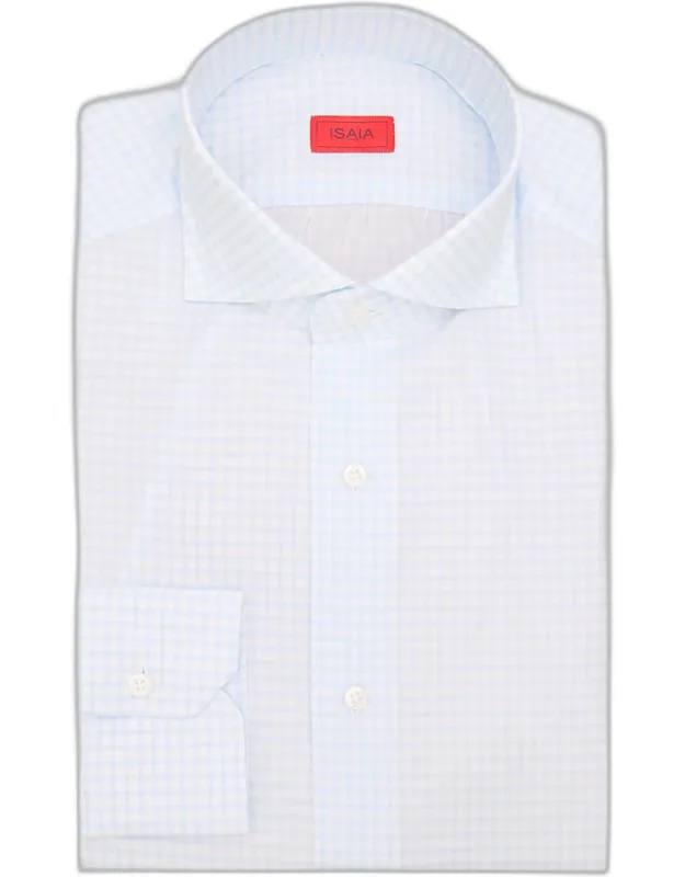 Grid Check Cotton Dress Shirt