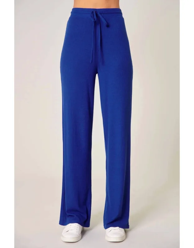 Leisure Ribbed Knit Drawstring Pants