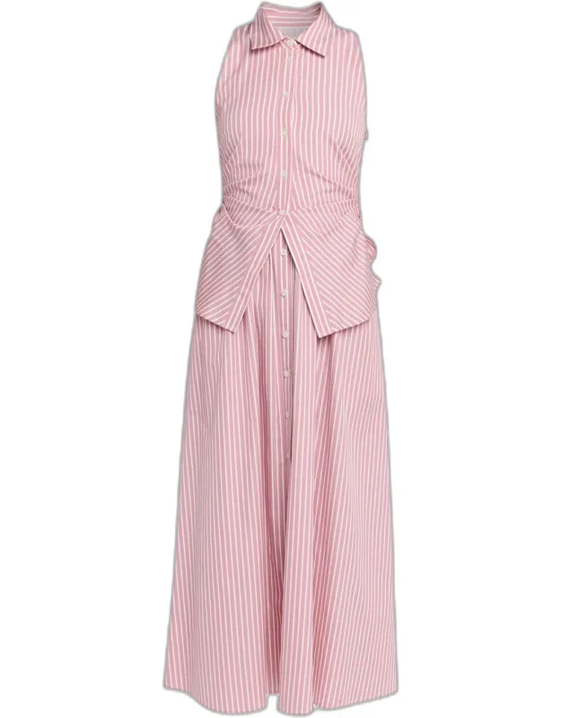 Sleeveless Striped Shirtdress