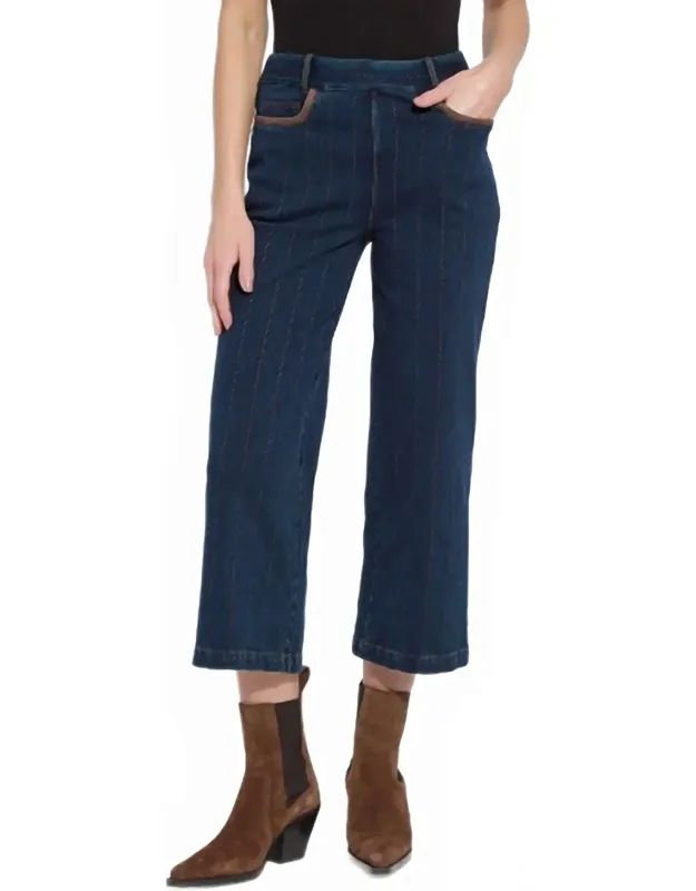 Embroidered Wide Leg Pants