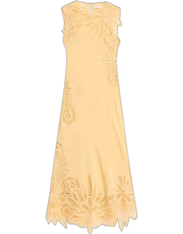 Embroidered Silk Dress