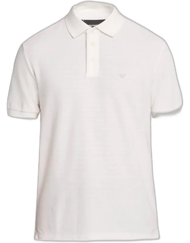 Cotton Pique Eagle Logo Polo Shirt
