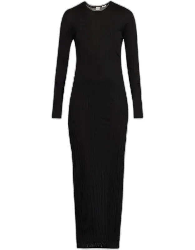 Crinkle Knit Maxi Column Dress