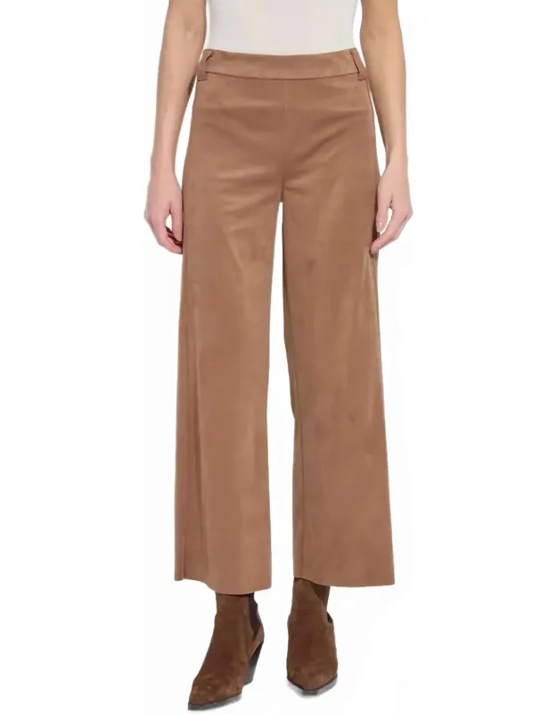 Vionette Vegan Suede Wide Leg Trousers