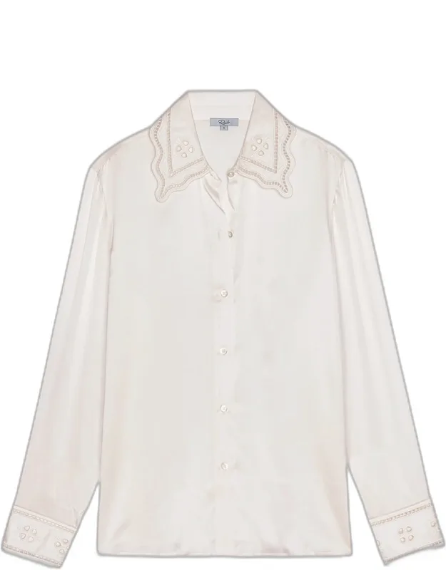Silk Scallop-trimmed Shirt