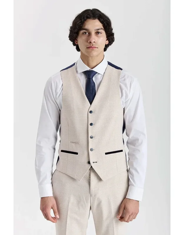 Regent Waistcoat Plaid Check Formal Suit Vest