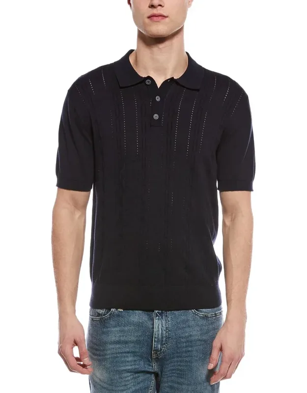Pointelle Polo Sweater