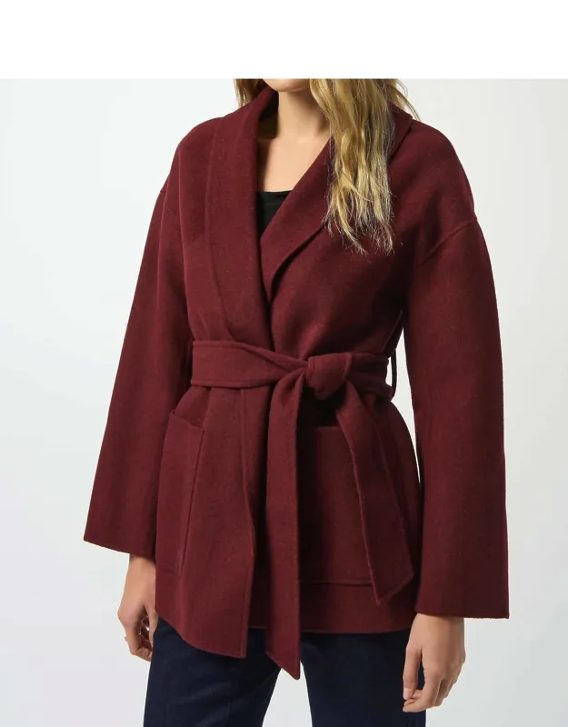 Belted Shawl Collar Coat