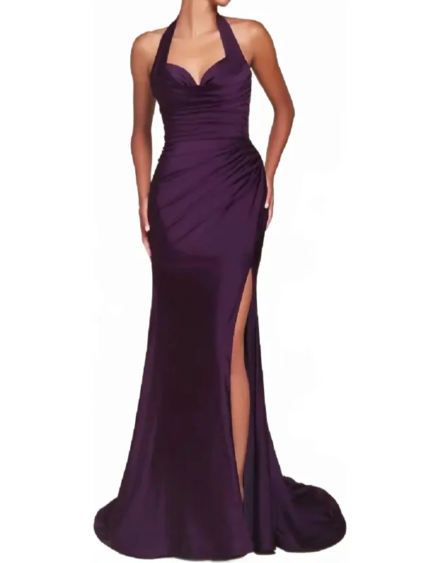 Fitted Stretch Satin Dress