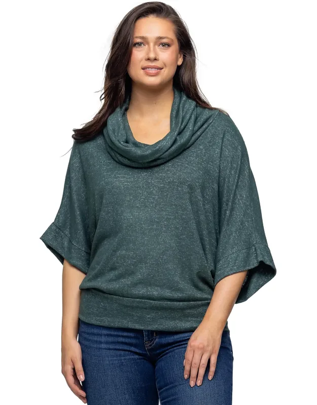 Cowl Neck Dolman Sleeve Sweater Top
