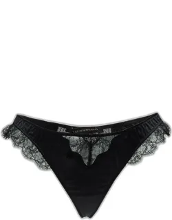 Lace-trim Silk Thong