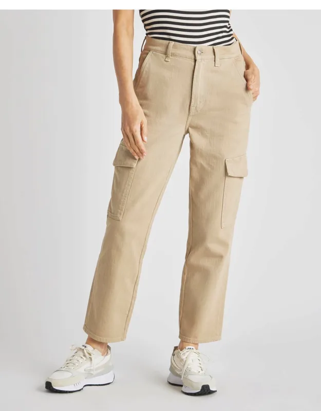 Crop Denim Cargo Pants