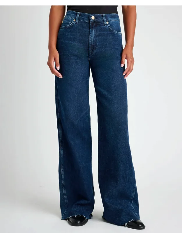Slim Palazzo Raw Hem Jeans