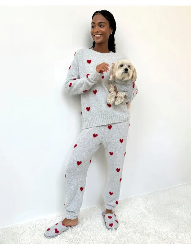 Fuzzy Sweater Pj Set