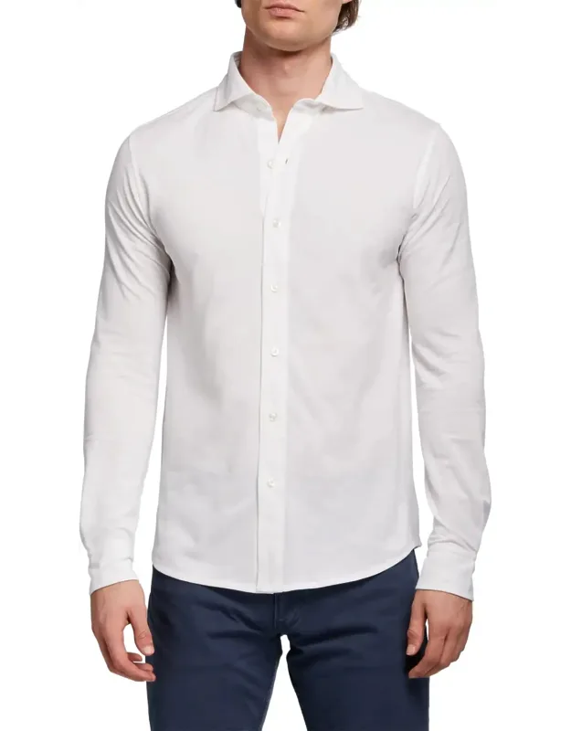 Washed Cotton Pique Sport Shirt