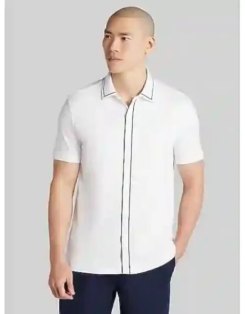 Modern Fit Cotton Modal Short Sleeve Button Up Shirt