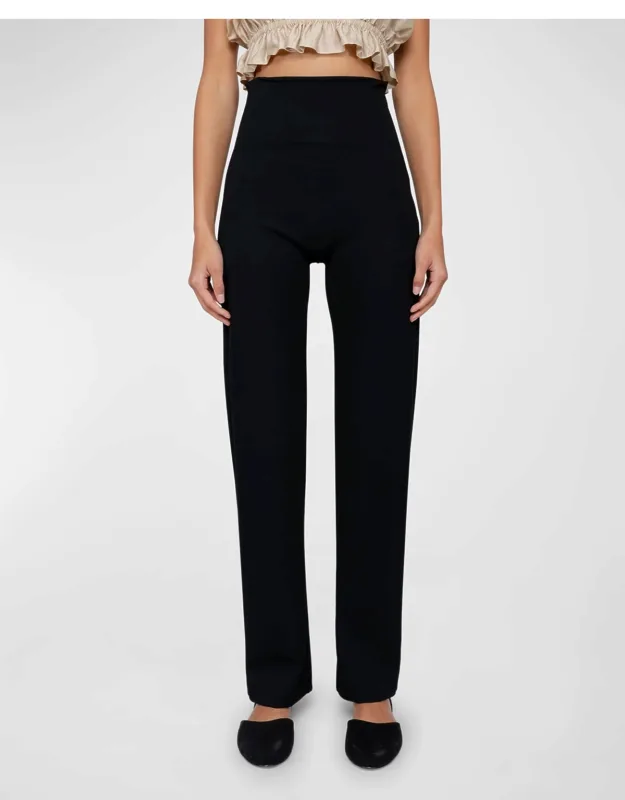 High-waist Straight-leg Pants