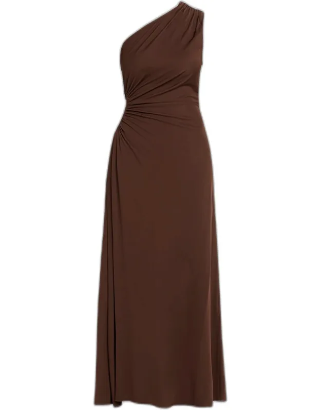 Crepe Viscose Jersey One-shoulder Dress