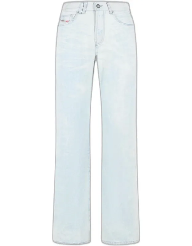 'sent Light Blue Cotton Jeans With Belt Loops And Button Closure'