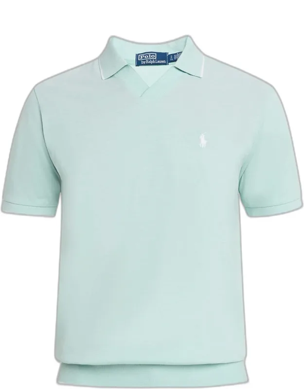 Jacquard Mesh Polo Shirt