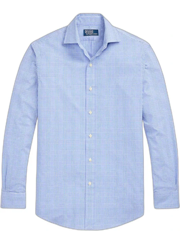 Glen Plaid Poplin Sport Shirt Crafted With Silky Cotton, Classic Fit
