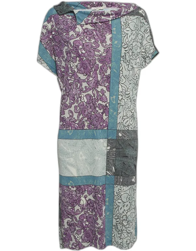 Paisley Print Jersey Short Dress