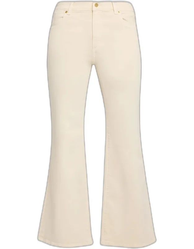 Flare-leg Stretch Cotton Pants