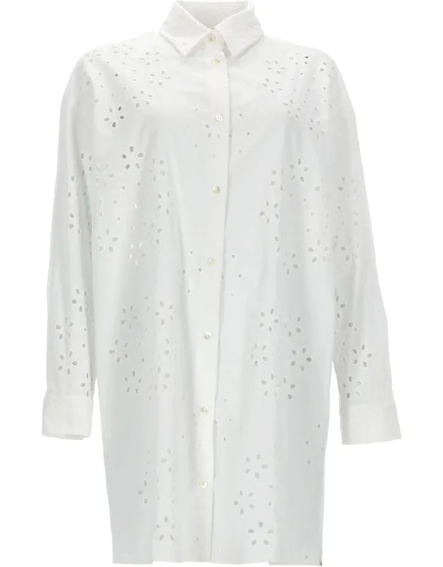 Long Shirt With Perforated Pattern