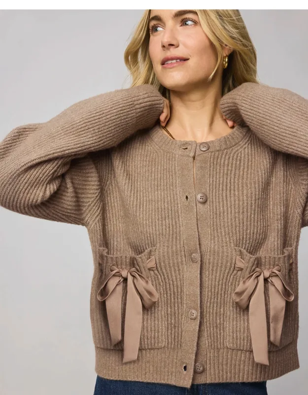 Stassi Satin Tie Cardigan