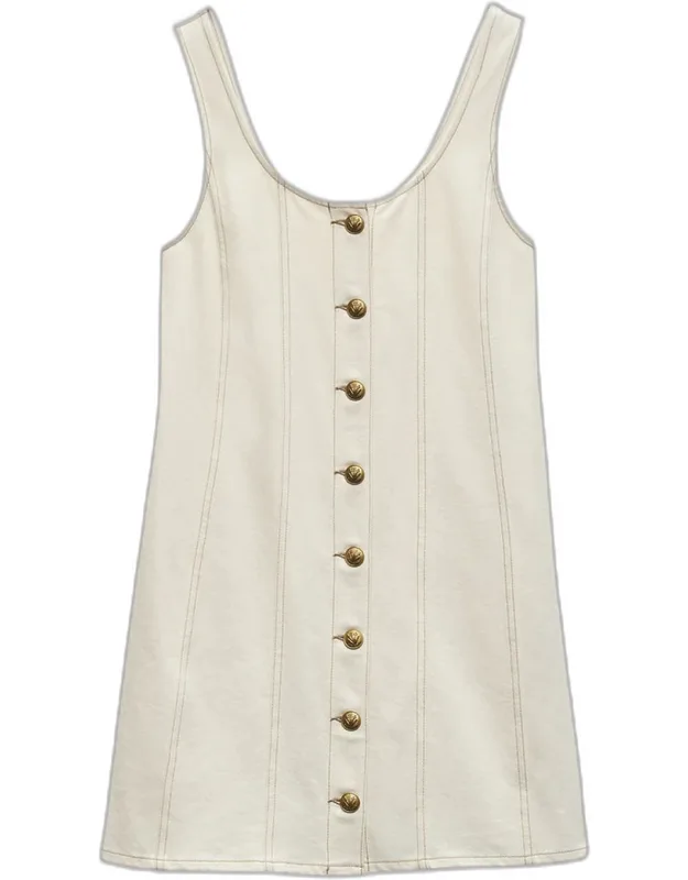 Featherweight Button-front Mini Dress