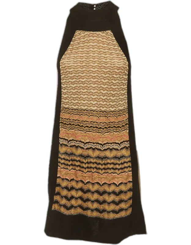 Lurex Knit High Neck Mini Dress