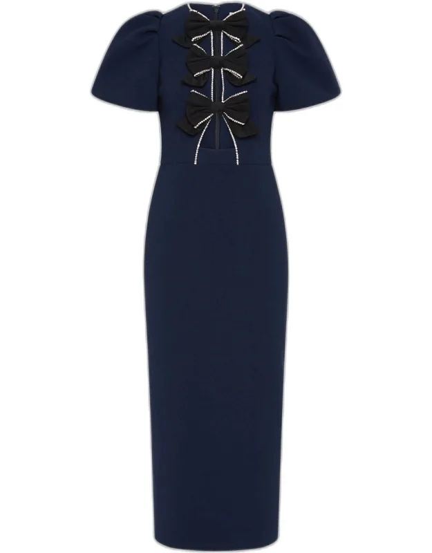 Nemy Bow-embellished Cutout Crepe Midi Dress