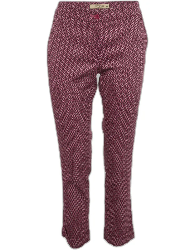 Jacquard Pattern Straight Fit Trousers