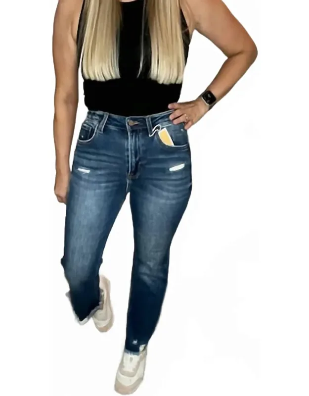 High Rise Crop Flare Jeans