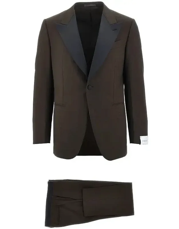 Wool Suit With Satin Details