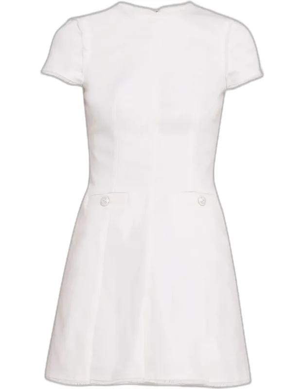 Nova Mini Dress With Eyelash Fringe And Welt Pockets
