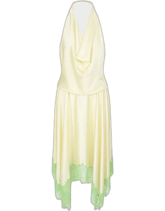 Cowl-neck Silk Dress