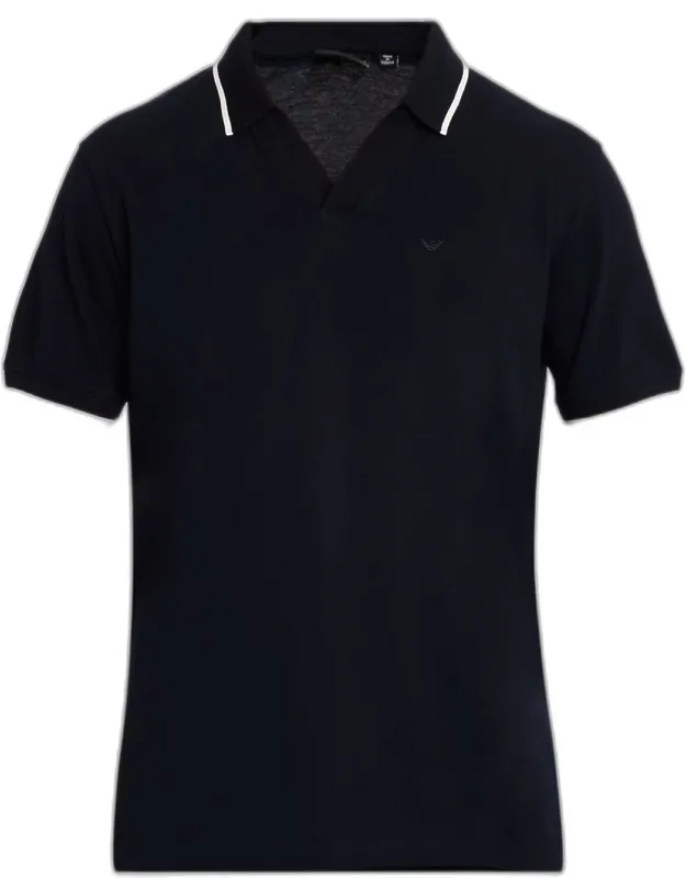 V-neck Pique Polo Shirt