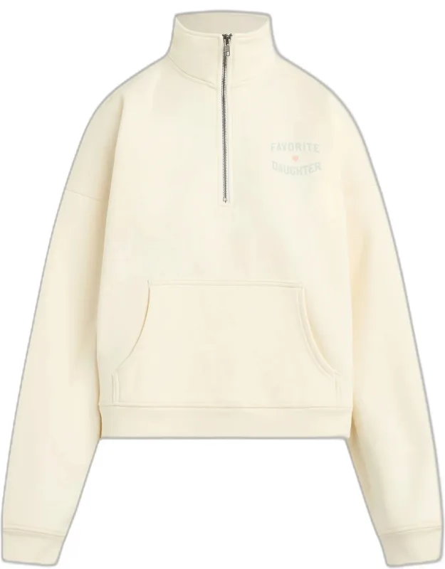 The Favorite Daughter Sweatshirt With Stand Collar And Half-zip Closure