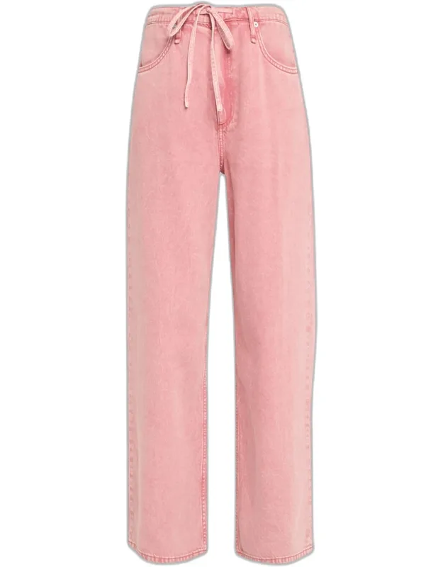 Phoebe Drawstring Wide-leg Jeans