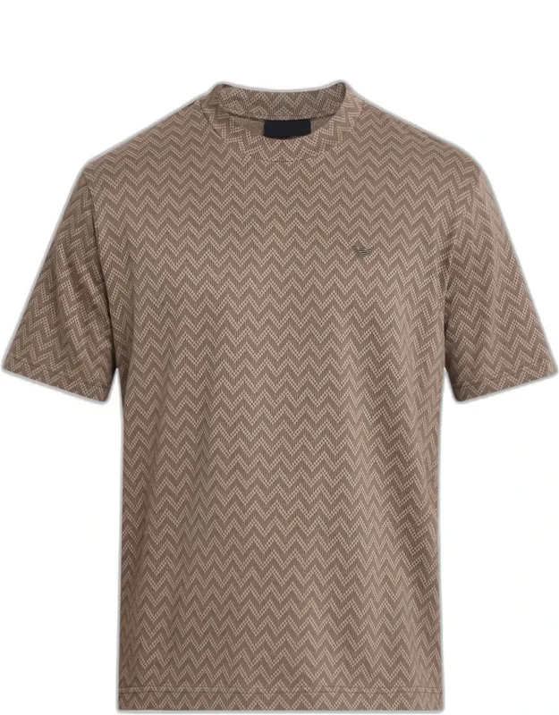 Icon Two-tone Chevron Jacquard Jersey T-shirt