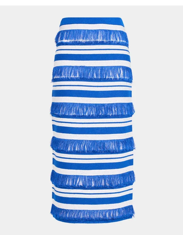 Lula Knit Fringe Midi Skirt
