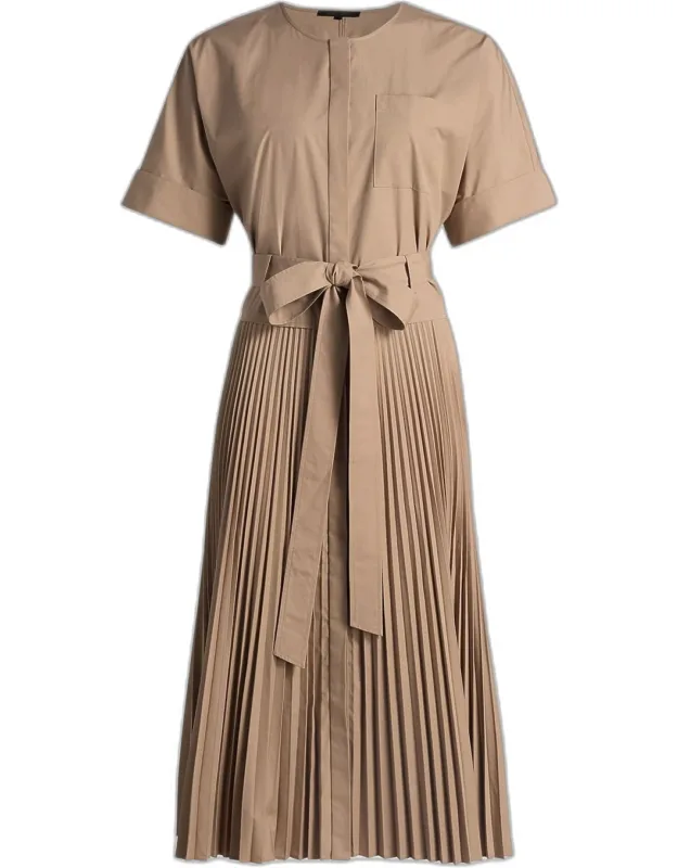 Loretta Cotton-blend Tie-waist Shirtdress