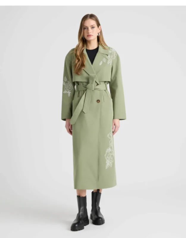 Trench Coat With Embroideries