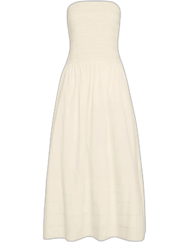Smocked Strapless Maxi Dress
