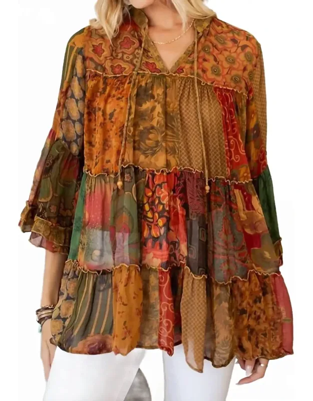 Overdyed Chinese Collar Jhabla Top