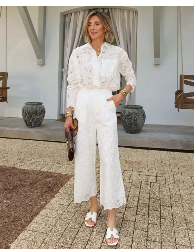 Eyelet Pants