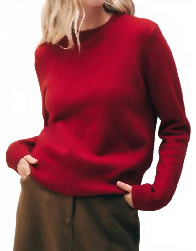 Rib Trim Crewneck Pullover