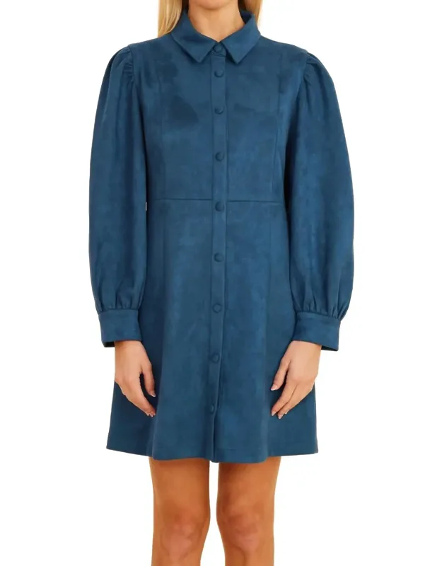 Faux Suede Mini Dress