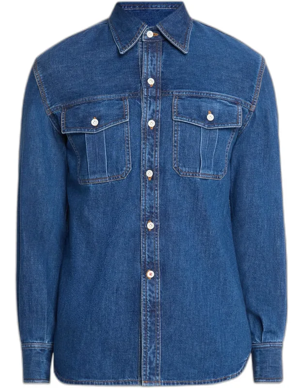 Denim Button-down Shirt